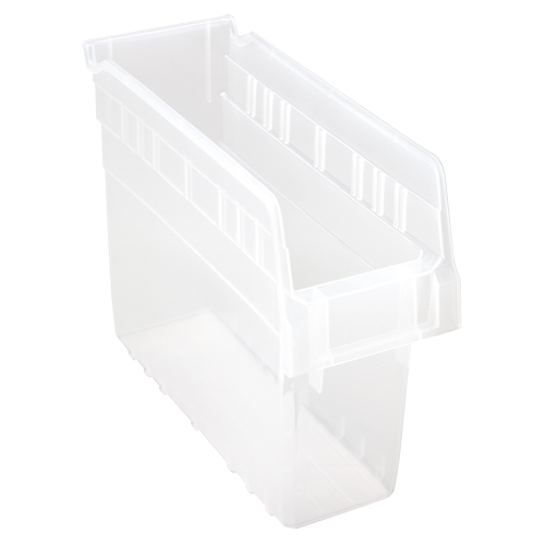 Store-Max Shelf Bins, 4-3/8" W x 8" H x 11-5/8" D, Clear, 44 lbs. Capacity - Quantum Storage System QSB801CL