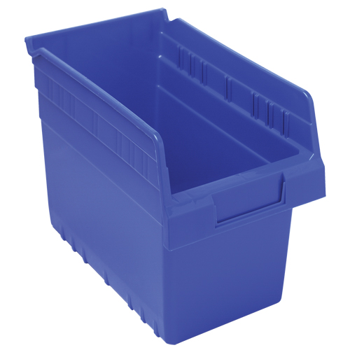 Store-Max Shelf Bins, 6-5/8" W x 8" H x 11-5/8" D, Blue, 44 lbs. Capacity - Quantum Storage System QSB802BL
