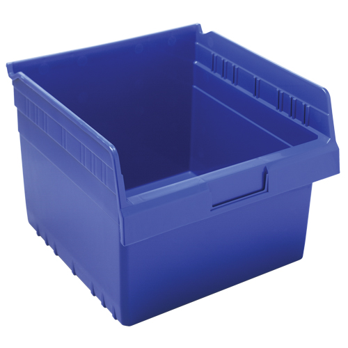 Store-Max Shelf Bins, 11-1/8" W x 8" H x 11-5/8" D, Blue, 44 lbs. Capacity - Quantum Storage System QSB809BL