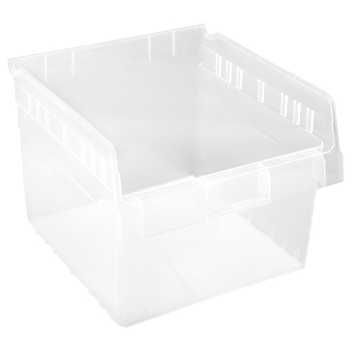 Store-Max Shelf Bins, 11-1/8" W x 8" H x 11-5/8" D, Clear, 44 lbs. Capacity - Quantum Storage System QSB809CL
