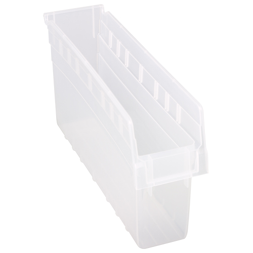Store-Max Shelf Bins, 4-3/8" W x 8" H x 17-7/8" D, Clear, 56 lbs. Capacity - Quantum Storage System QSB803CL