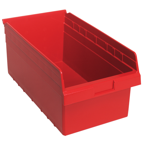 Store-Max Shelf Bins, 11-1/8" W x 8" H x 17-7/8" D, Red, 56 lbs. Capacity - Quantum Storage System QSB810RD