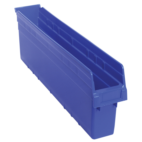 Store-Max Shelf Bins, 4-3/8" W x 8" H x 23-5/8" D, Blue, 68 lbs. Capacity - Quantum Storage System QSB805BL