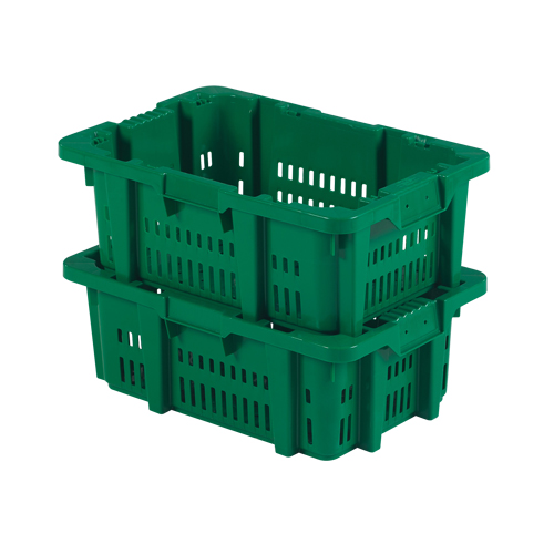 Food Handling Plastic Stack-N-Nest Container, 16" x 23.9" x 8.8", Green - Orbis 1102569