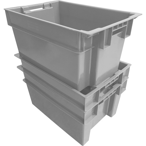 Stack & Nest Container, 16" W x 12" H x 24" D, Grey - Akro-Mils SN2416120021000