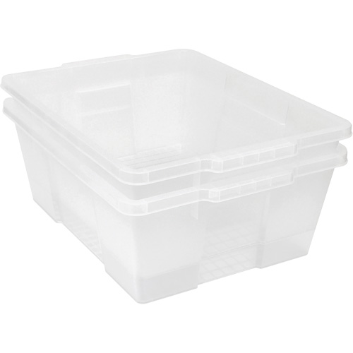 Contenant avec loquets en plastique,  la x 21" p x 7,75" h, Transparent - Quantum Storage System LC191507CL