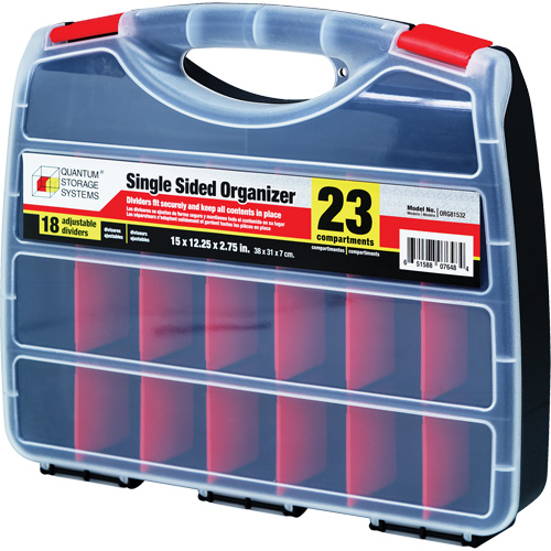 Boîte &agrave; compartiments en plastique, 12-1/4" la x 15" p x 2-3/4" h, 23 compartiments - Quantum Storage System ORG81532