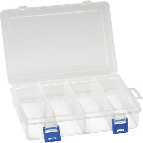 Boîte &agrave; compartiments en plastique, 5,5" la x 7,75" p x 1,75" h, 8 compartiments - Quantum Storage System QB400