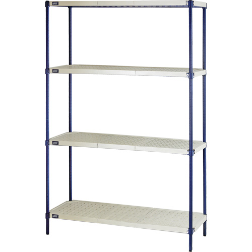 &eacute;tag&egrave;re en fils m&eacute;talliques avec tablettes en plastique, Cadre en fils m&eacute;talliques avec tablettes en plastique, Sans boulons, De base, 48" la x 72" h x 18" p - Quantum Storage System RPWR72-1848E