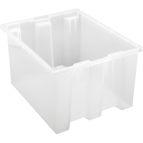 Heavy-Duty Stack & Nest Tote, 10" x 15.5" x 19.5", Clear - Quantum Storage System SNT190CL