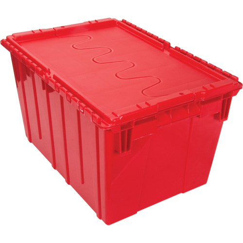 Flip Top Plastic Distribution Container, 21.65" x 15.5" x 12.5", Red - KLETON 