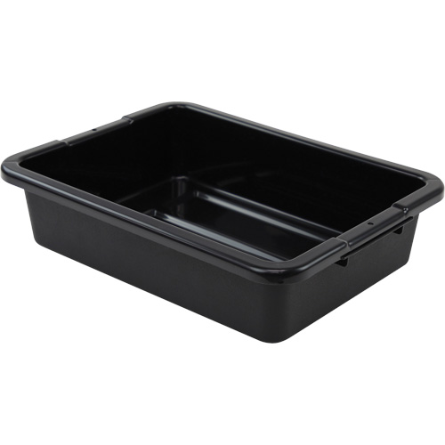 All-Purpose Ribbed-Bottom Storage Tub, 5" H x 15" D x 20" L, Plastic, Black - Quantum Storage System FSB-20155RBK