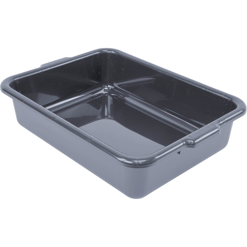 All-Purpose Flat-Bottom Storage Tub, 5" H x 15" D x 21" L, Plastic, Grey - Quantum Storage System FSB-21155GY