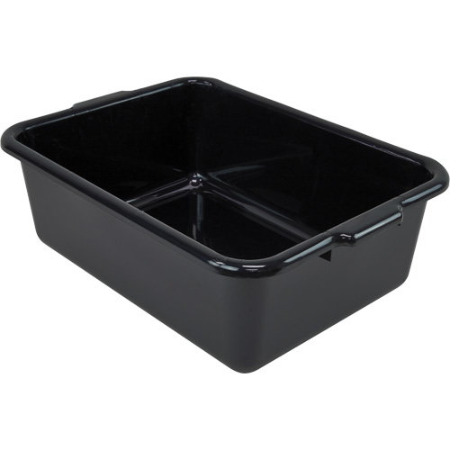 All-Purpose Flat-Bottom Storage Tub, 7" H x 15" D x 21" L, Plastic, Black - Quantum Storage System FSB-21157BK