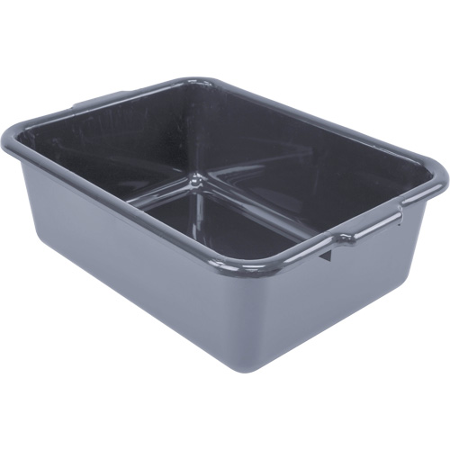 All-Purpose Flat-Bottom Storage Tub, 7" H x 15" D x 21" L, Plastic, Grey - Quantum Storage System FSB-21157GY