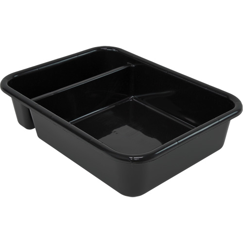 All-Purpose Compartmentalized Storage Tub, 7" H x 15" D x 20" L, Plastic, Black - Quantum Storage System FSB-21165BK