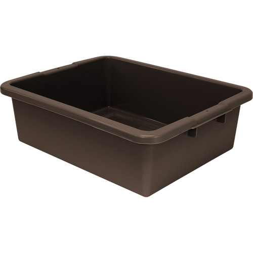 All-Purpose Ribbed-Bottom Storage Tub, 7" H x 17" D x 22" L, Plastic, Brown - Quantum Storage System FSB-22177RBN
