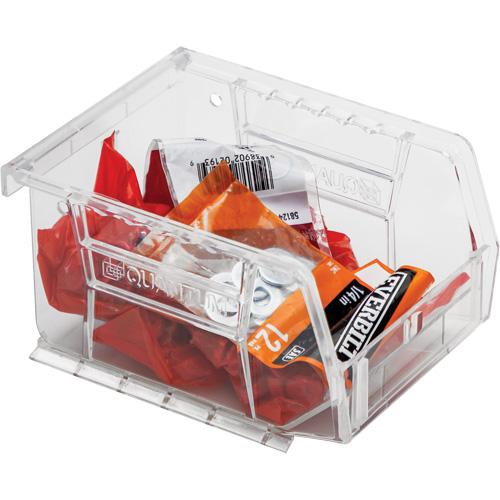 Crystal Clear Ultra Bins, 4-1/8" W x 3" H x 5-3/8" D, Clear - Quantum Storage System QUS210CCCS