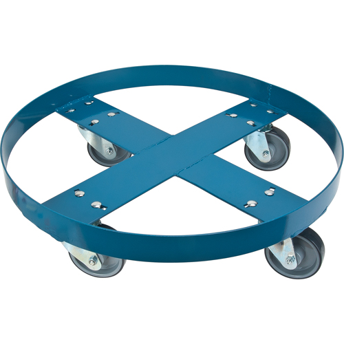 Drum Dolly, Steel, 1000 lbs. Capacity, 24" Diameter, Polyurethane Casters - KLETON 