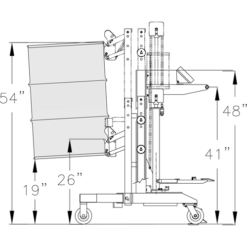 Manipulateur ergonomique de baril &agrave; balance, DM-100-S, 30 - 85 gal. US (25 - 70 gal. imp.) - Wesco 240155