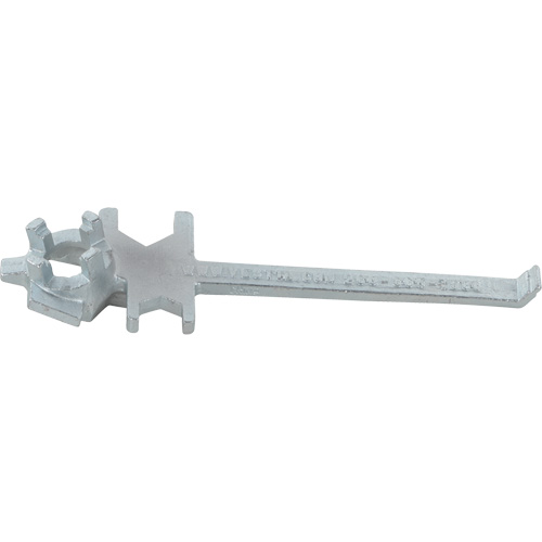 Single Ended Specialty Bung Nut Wrench, 1-1/2" Opening, 7-1/2" Handle, Zinc Cast Steel - Vestil BNW-IX-W