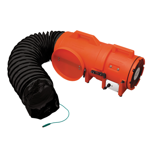 ALLEGRO INDUSTRIES 8" Plastic COM-PAX-IAL Blowers, 1/3 HP, 900 CFM, Explosion Proof - Walter Surface Technologies 9538-25