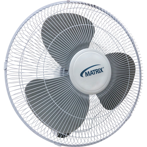Wall Mount Oscillating Fan, Commercial, 3 Speed, 16" Diameter - Matrix Industrial Products 