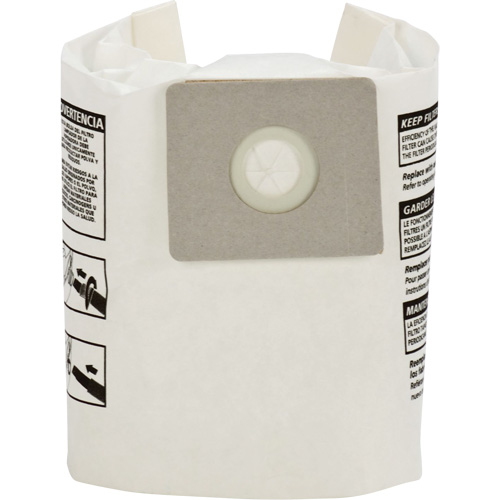 Sacs filtrants pour d&eacute;bris secs jetables de type A, 1 - 1,5 gal. US - Shop Vac 9066733