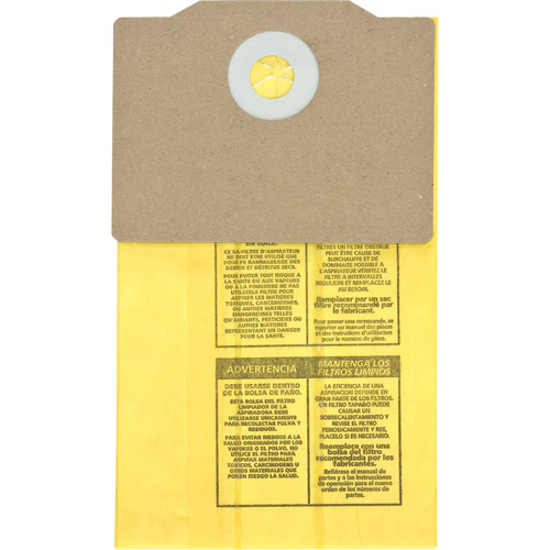 Authentiques sacs filtrants pour aspirateur dorsal, 1,75 gal. US - Shop Vac 9191710