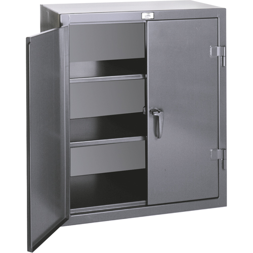 Armoires de rangement hauteur comptoir, Acier, 2 Tablettes, 42" h x 36" la x 20" P, Gris - Strong Hold 33.5-202