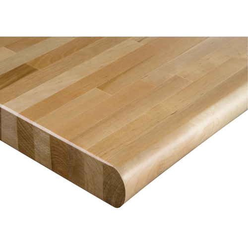 Laminated Hardwood Workbench Top, 96" W x 30" D, Bullnose Edge, 1-3/4" Thick - KLETON 