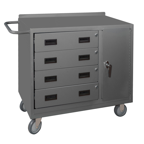 Mobile Workbench Cabinet, Steel Surface - Durham Manufacturing 2211-95