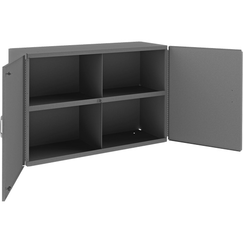 Armoire murale, 24" h x 33-13/16" la x 12-3/8" p, 1 tablettes, Acier, Gris - Durham Manufacturing 338-95