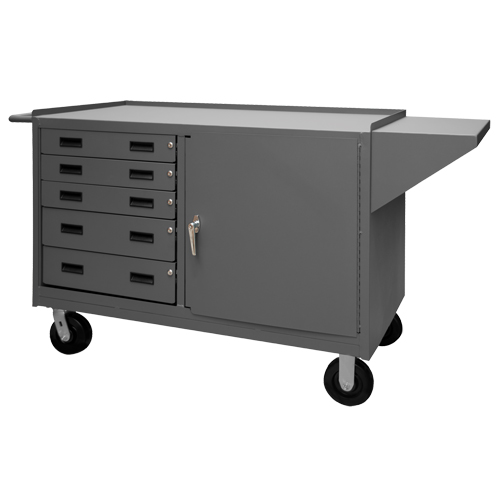 Mobile Workbench Cabinet, Steel Surface - Durham Manufacturing 3402-95
