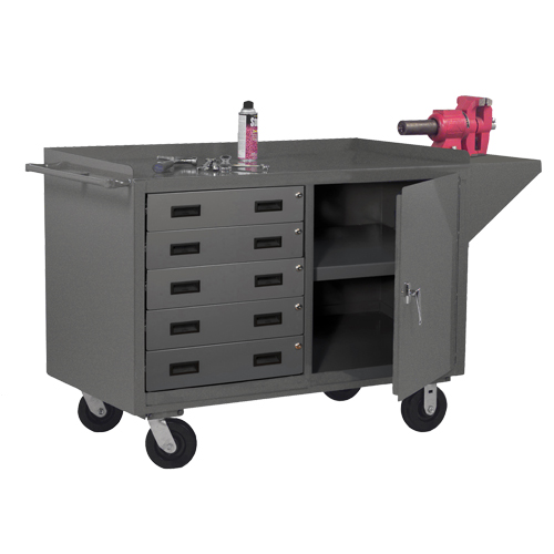 Mobile Workbench Cabinet, Steel Surface - Durham Manufacturing 3402-95