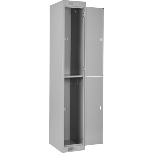 Casiers Clean Line, 2 niveaux, Bloc de 4, 48" x 18" x 72", Acier, Gris, Rivet (assembl&eacute;) - Anthony Steel Mfg. CL-D-4-12X18X72_A124