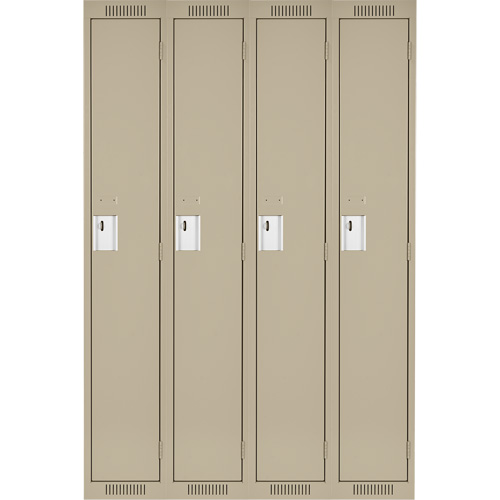 Casiers Clean Line, Bloc de 4, 48" x 18" x 72", Acier, Beige, Rivet (assembl&eacute;) - Anthony Steel Mfg. CL-S-4-12X18X72_A123