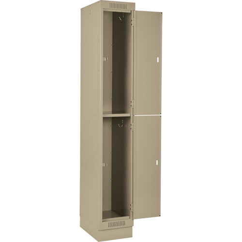 Casiers Clean Line, 2 niveaux, Bloc de 4, 60" x 18" x 76", Acier, Beige, Rivet (assembl&eacute;) - Anthony Steel Mfg. CL-D-4-15X18X72-RB_A123