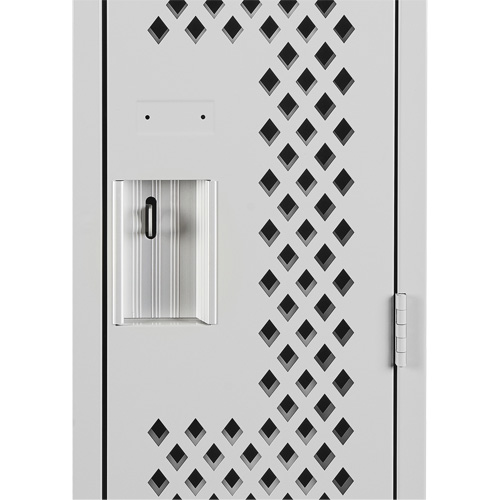 Clean Line Lockers, 2 -tier, 12" x 12" x 72", Steel, Grey, Rivet (Assembled), Perforated - Anthony Steel Mfg. CL-D-1-121272-PERF_A124