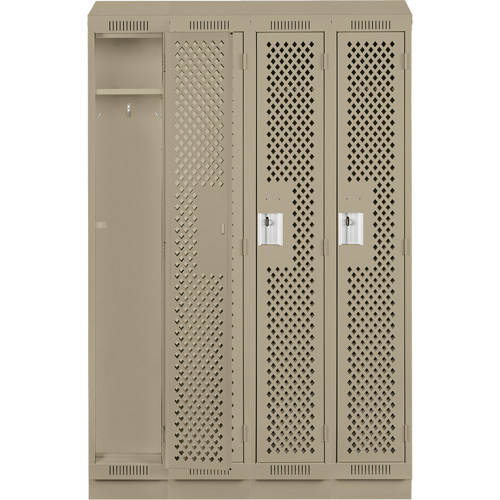 Casiers Clean Line, Bloc de 4, 48" x 18" x 82", Acier, Gris, Rivet (assembl&eacute;), Perfor&eacute; - Anthony Steel Mfg. CLS4-121872RBST-PERA124