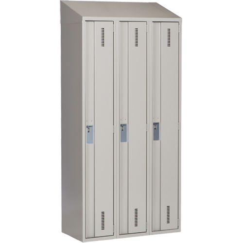 Concorde Heavy-Duty Lockers, Bank of 3, 36" x 18" x 78", Steel, Grey, Welded (Assembled) - Perfix Inc. 1-121872-3-007-9363