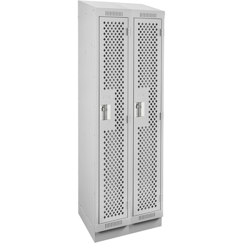 Casiers Clean Line, Bloc de 2, 24" x 18" x 82", Acier, Gris, Rivet (assembl&eacute;), Perfor&eacute; - Anthony Steel Mfg. CLS2-121872RBST-PERA124