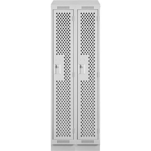 Casiers Clean Line, Bloc de 2, 24" x 18" x 82", Acier, Gris, Rivet (assembl&eacute;), Perfor&eacute; - Anthony Steel Mfg. CLS2-121872RBST-PERA124