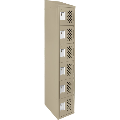 Clean-Line Perforated Lockerette, 6 -tier, 15" x 72" x 12", Steel - Anthony Steel Mfg. CLL1-121572-ST-PER_A123