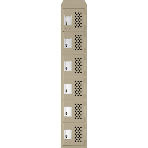 Clean-Line Perforated Lockerette, 6 -tier, 15" x 72" x 12", Steel - Anthony Steel Mfg. CLL1-121572-ST-PER_A123