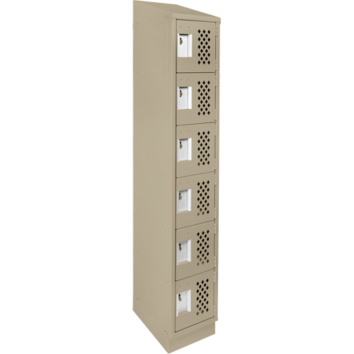 Assembled Lockerettes Clean Line Perforated Economy Lockers, 6 -tier, 18" x 72" x 12", Steel - Anthony Steel Mfg. CLL1-121872RBST-PERA123
