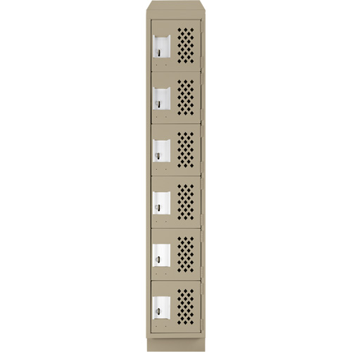 Assembled Lockerettes Clean Line Perforated Economy Lockers, 6 -tier, 18" x 72" x 12", Steel - Anthony Steel Mfg. CLL1-121872RBST-PERA123