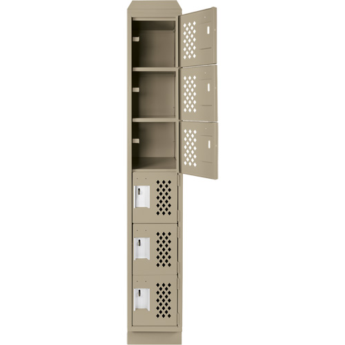 Assembled Lockerettes Clean Line Perforated Economy Lockers, 6 -tier, 18" x 72" x 12", Steel - Anthony Steel Mfg. CLL1-121872RBST-PERA123