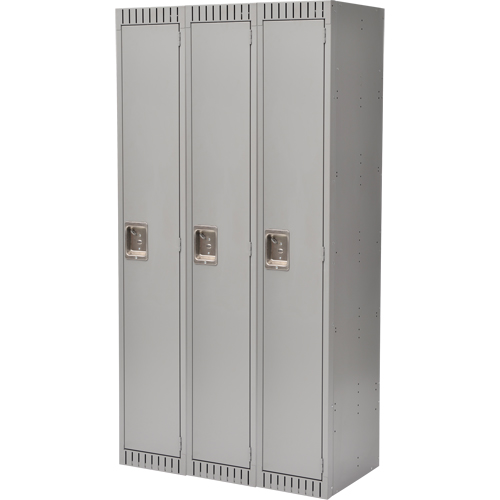 Casiers, Bloc de 3, 36" x 18" x 72", Acier, Gris, Rivet (assembl&eacute;) - KLETON 