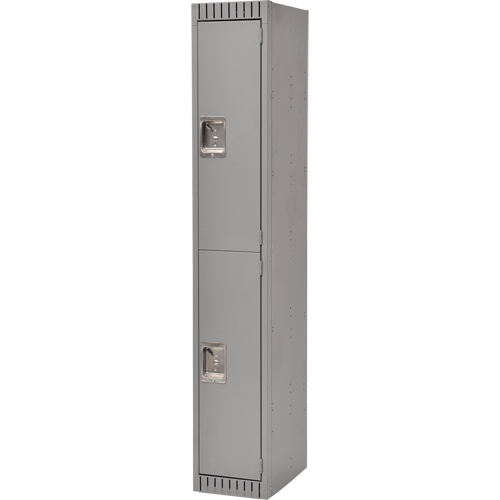 Casiers, 2 niveaux, 12" x 18" x 72", Acier, Gris, Rivet (assembl&eacute;) - KLETON 
